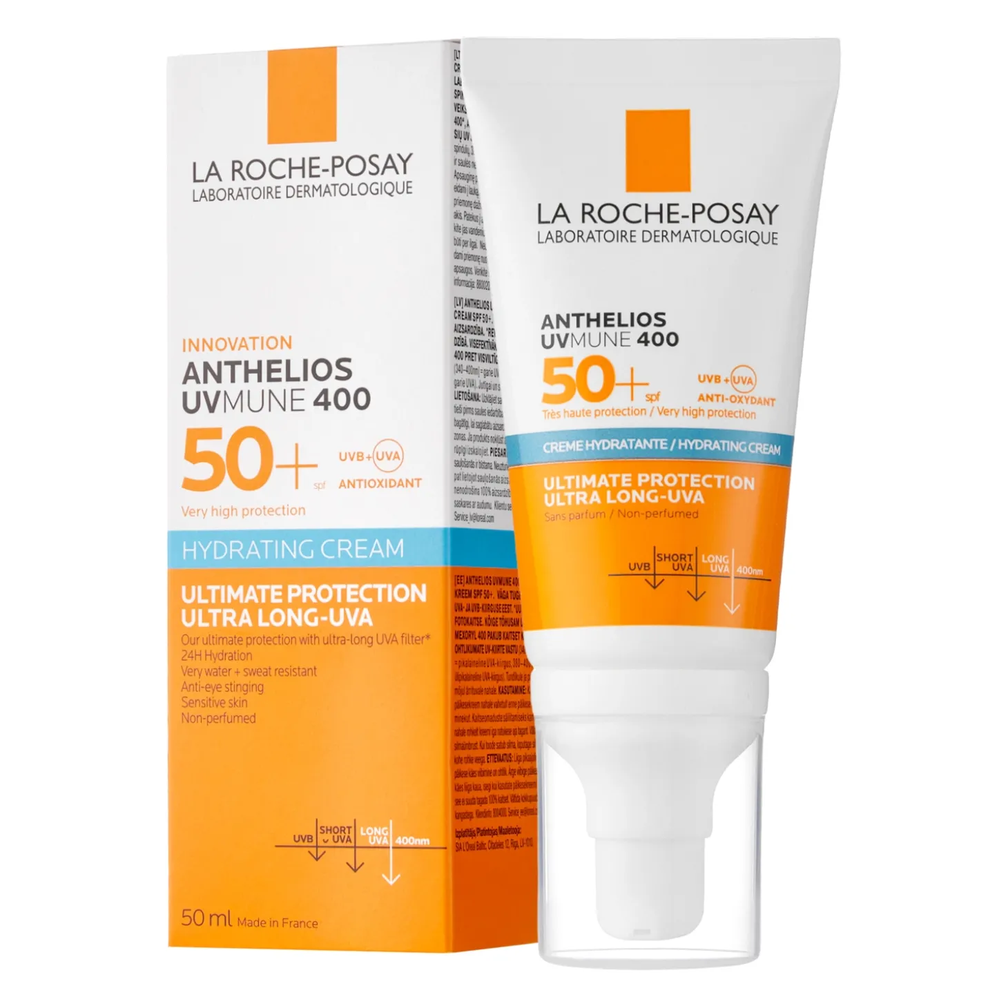 La Roche-Posay - Anthelios UV Mune 400 SPF50+ - Nawilżający Krem Ochronny - 50ml