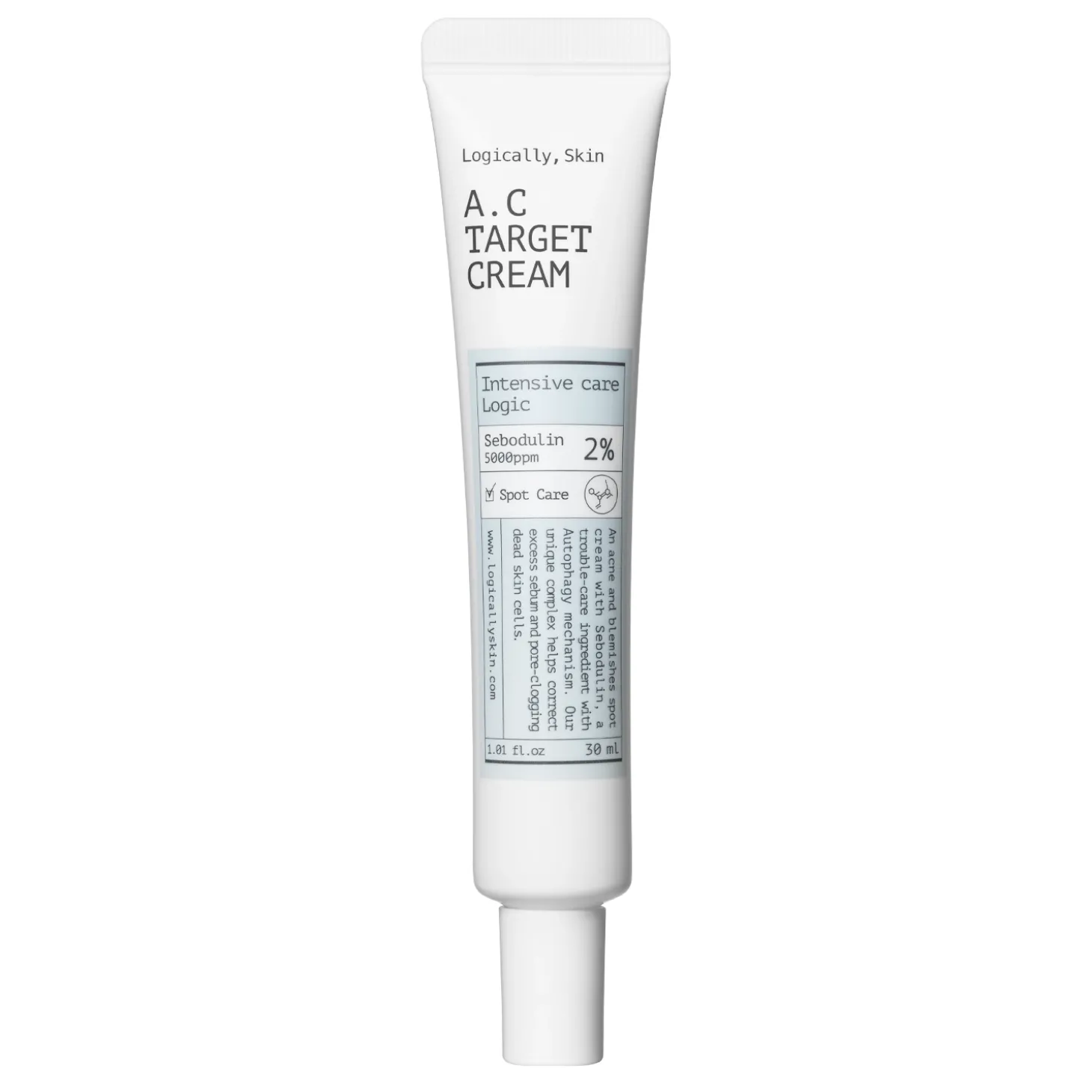 Logically, Skin - A.C Target Cream - Kojący Krem Punktowy na Niedoskonałości - 30ml