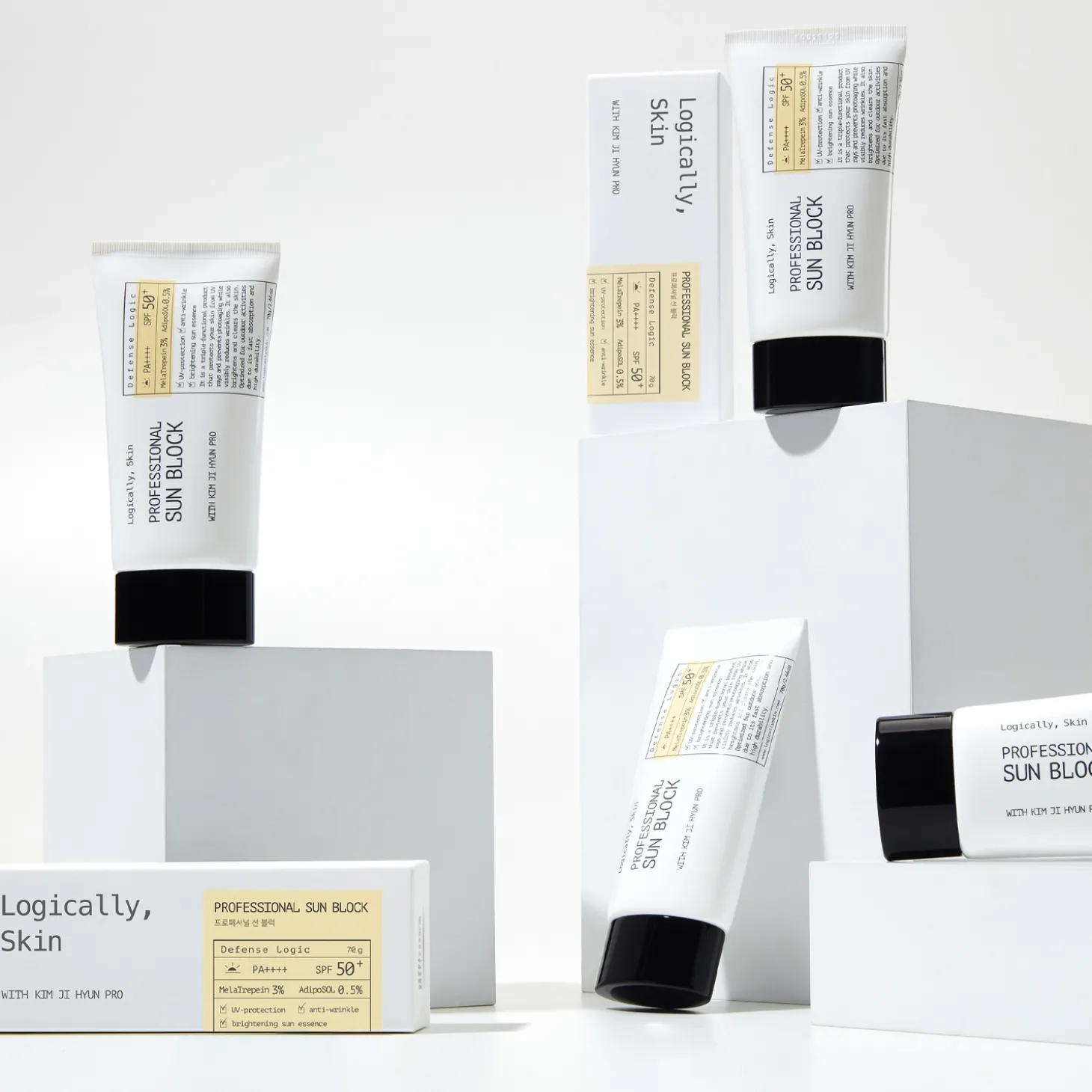 Logically, Skin - Professional Sun Block SPF50+ PA++++ - Kojący Krem do Twarzy z Filtrem - 70g