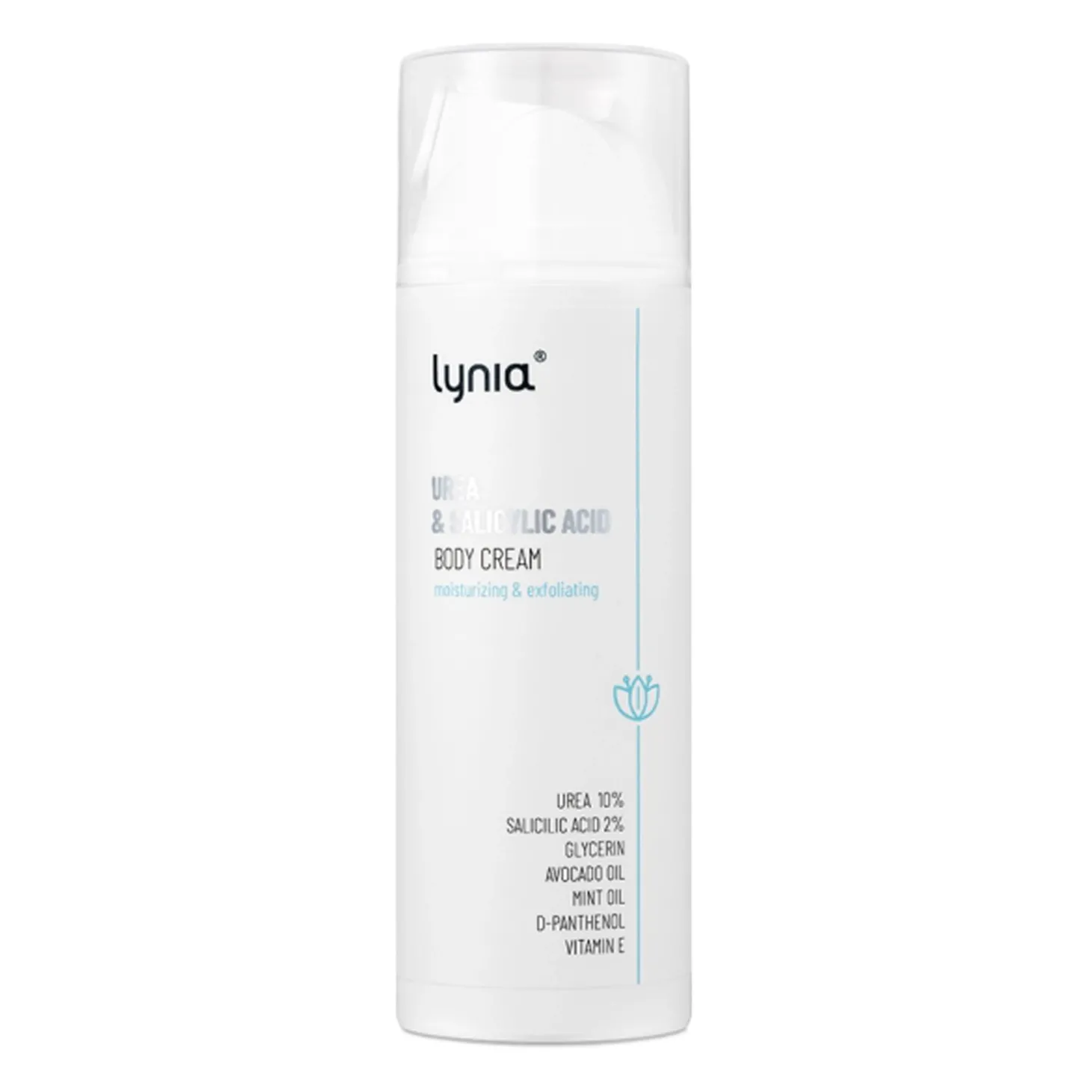 Lynia - Krem Nawilżająco-Złuszczający z 10% Mocznikiem, 2% Kwasem Salicylowym i 2% Kwasem Mlekowym - 150ml