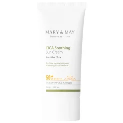Mary&May - Cica Soothing Sun Cream SPF50+/PA++++ - Kojąco-Nawilżający Krem z Filtrem Przeciwsłonecznym - 50ml