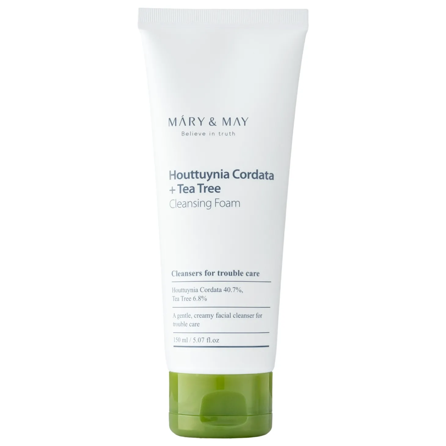 Mary&May - Houttuynia Cordata + Tea Tree Cleansing Foam - Pianka do Mycia Twarzy z Houttuynia Cordata i Drzewem Herbacianym - 150ml