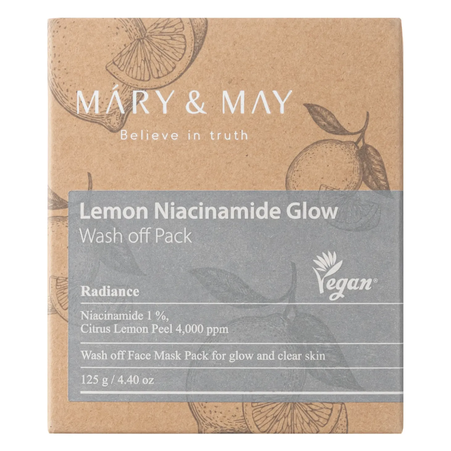 Mary&May - Lemon Niacinamide Glow Wash off Pack - Glinkowa Maska Rozjaśniająca - 125g