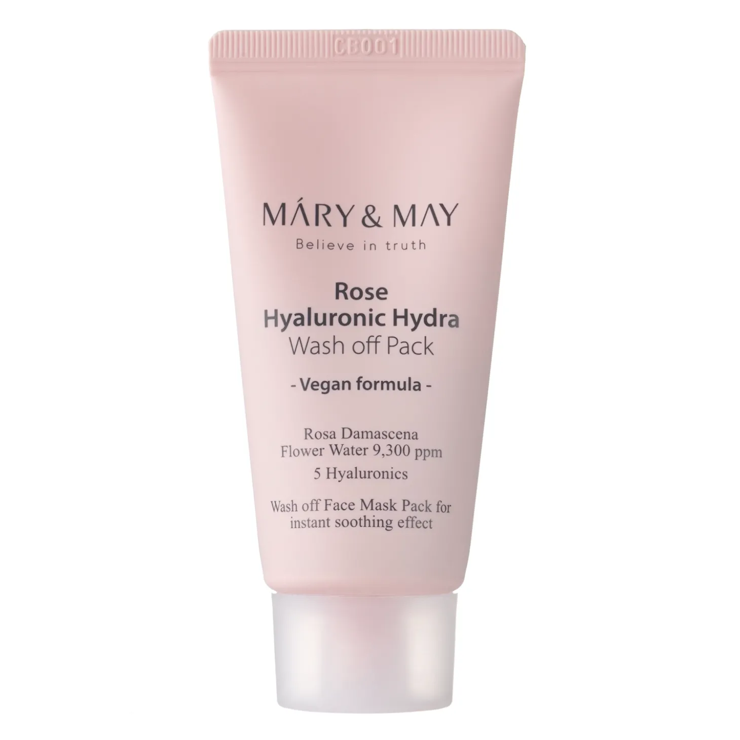 Mary&May - Rose Hyaluronic Hydra Wash off Pack - Kremowa Maska do Twarzy z Białą Glinką - 30g