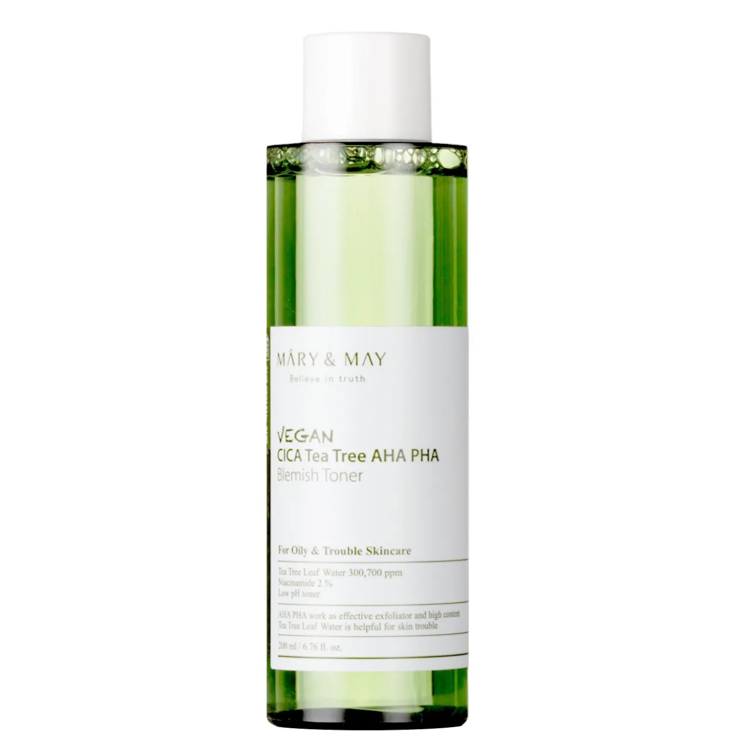 Mary&May - Vegan CICA Tea Tree AHA PHA Toner - Wegański Tonik z Kwasami - 200ml