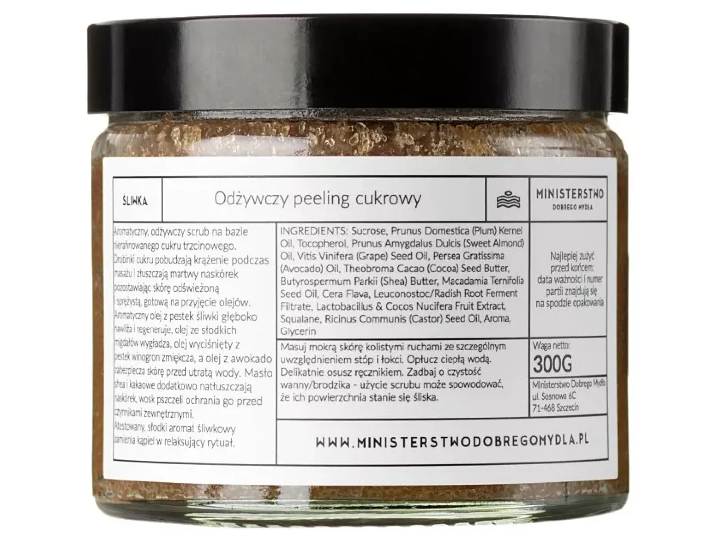 Ministerstwo Dobrego Mydła - Odżywczy Peeling Cukrowy - Śliwka - 300g
