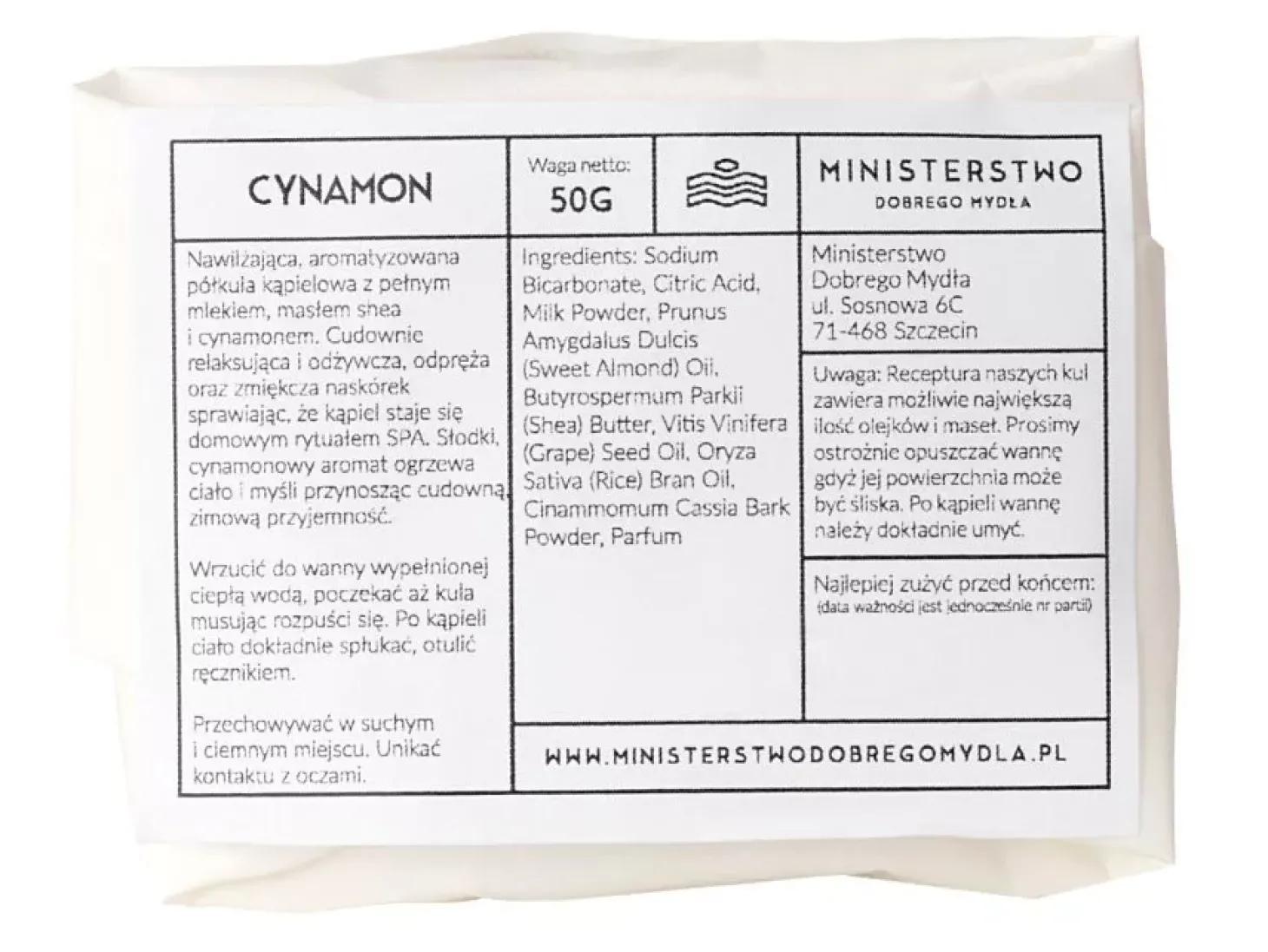 Ministerstwo Dobrego Mydła - Półkula do Kąpieli Cynamon - 50g