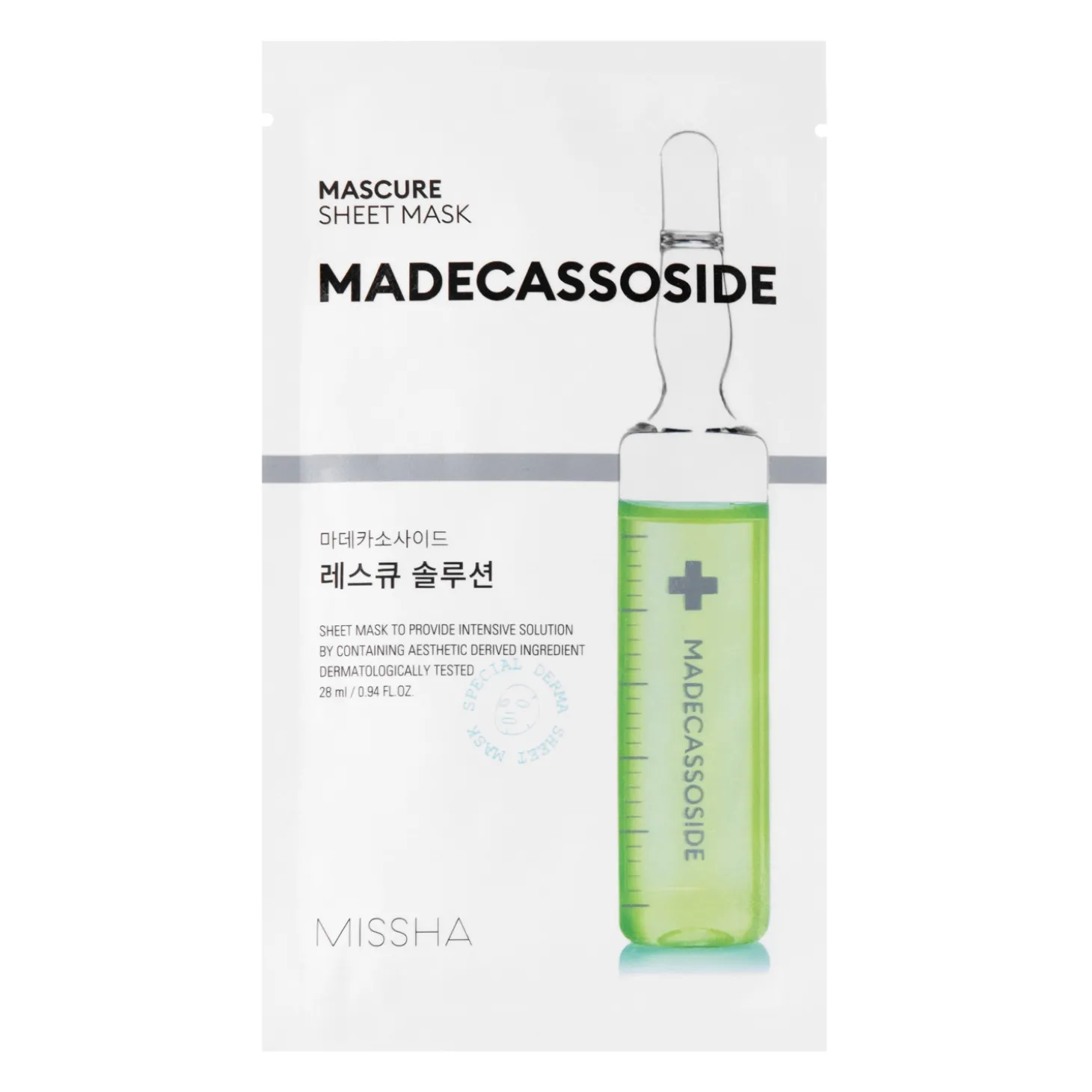 Missha - Mascure Rescue Solution Sheet Mask - Madecassoside - Łagodząca Maska w Płachcie - 28ml