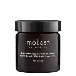 Mokosh - Przeciwzmarszczkowy Krem do Twarzy 0,5% (Retinolu H10 i Retinoinianu HPR) - Róża z Jagodą - 60ml