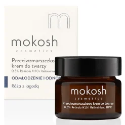 Mokosh - Przeciwzmarszczkowy Krem do Twarzy 0,5% (Retinolu H10 i Retinoinianu HPR) - Róża z Jagodą - 15ml