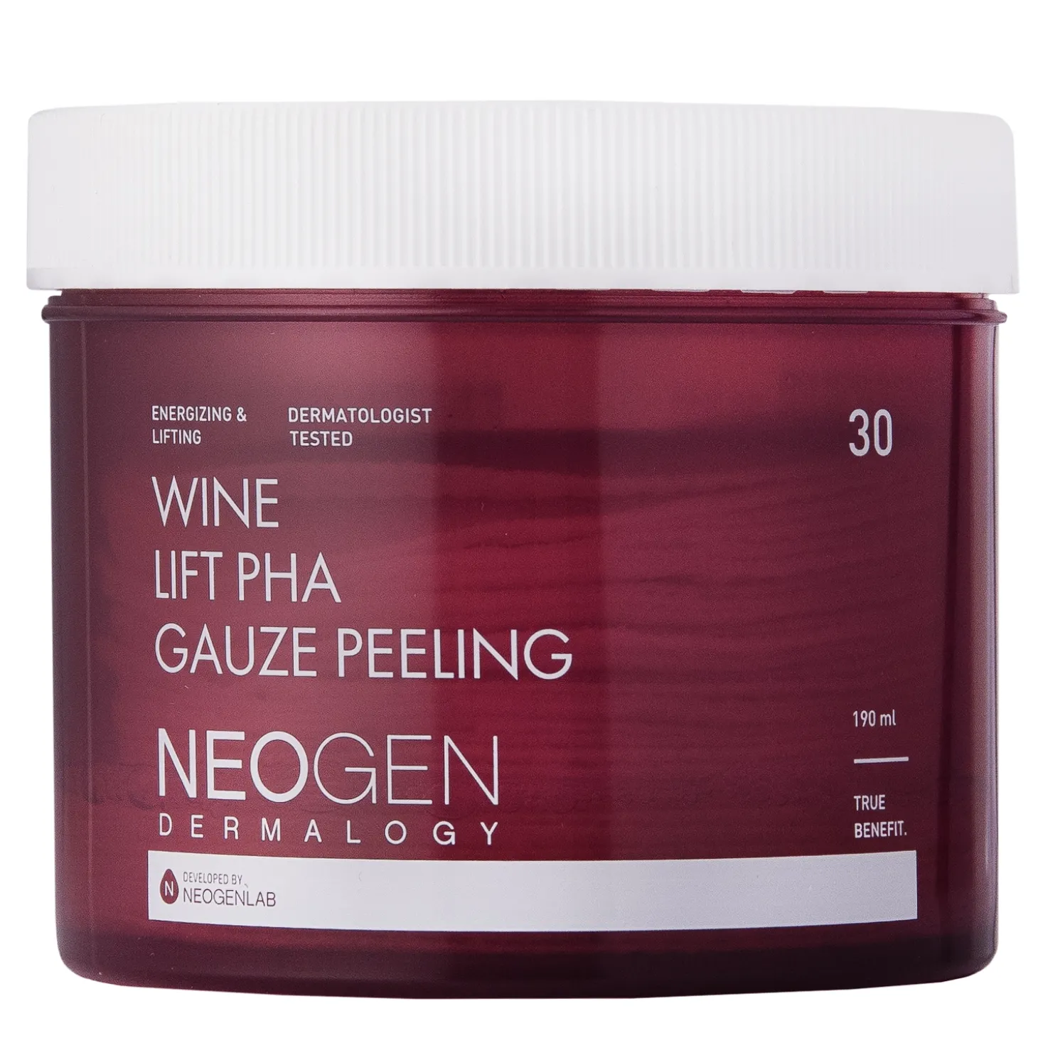 Neogen - Wine Lift PHA Gauze Peeling - Przeciwstarzeniowe Płatki z Kwasami i Winogronem - 30szt/190ml