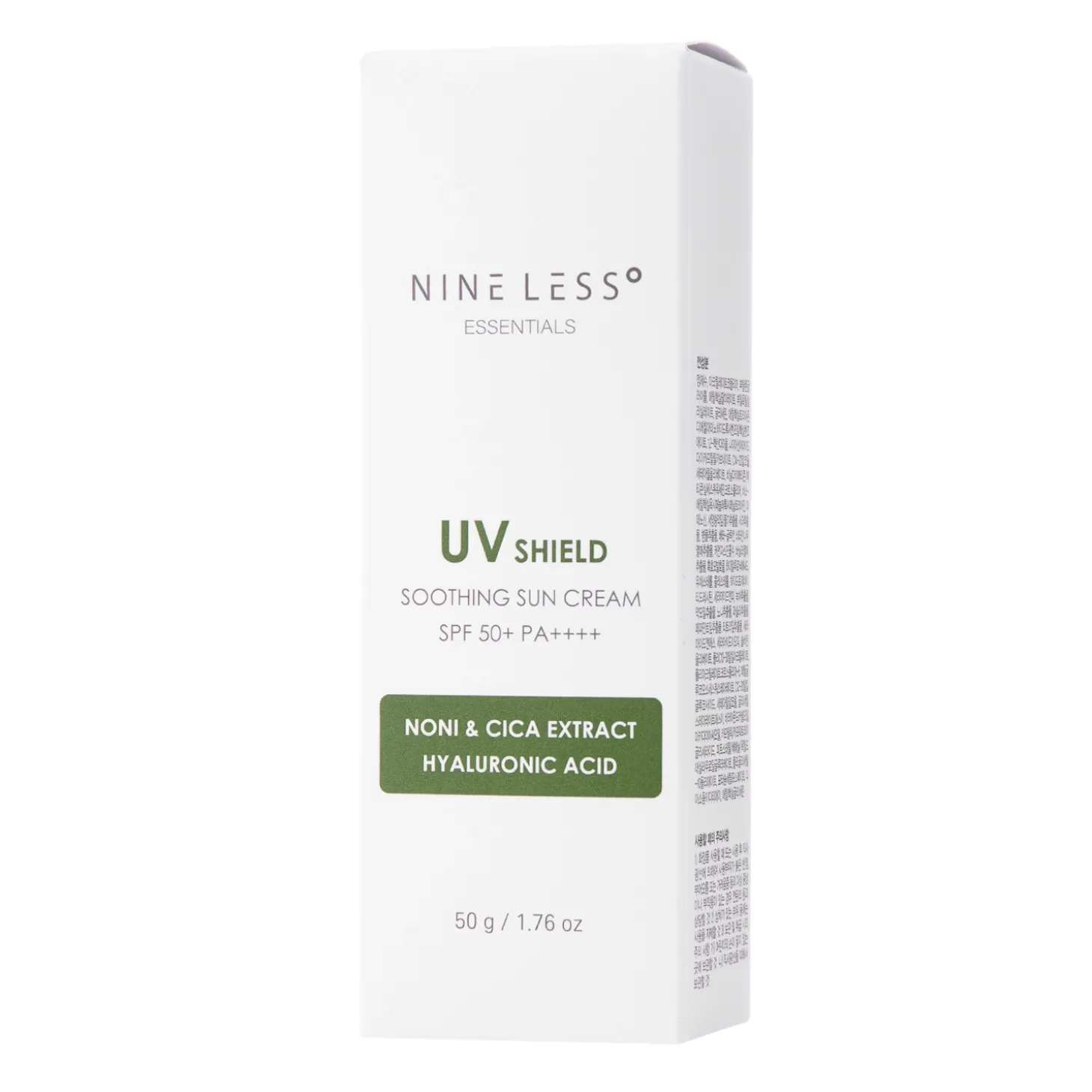 Nine Less - Essentials UV Shield Soothing Sun Cream SPF 50+/PA++++ - Nawilżający Krem z Filtrem - 50g