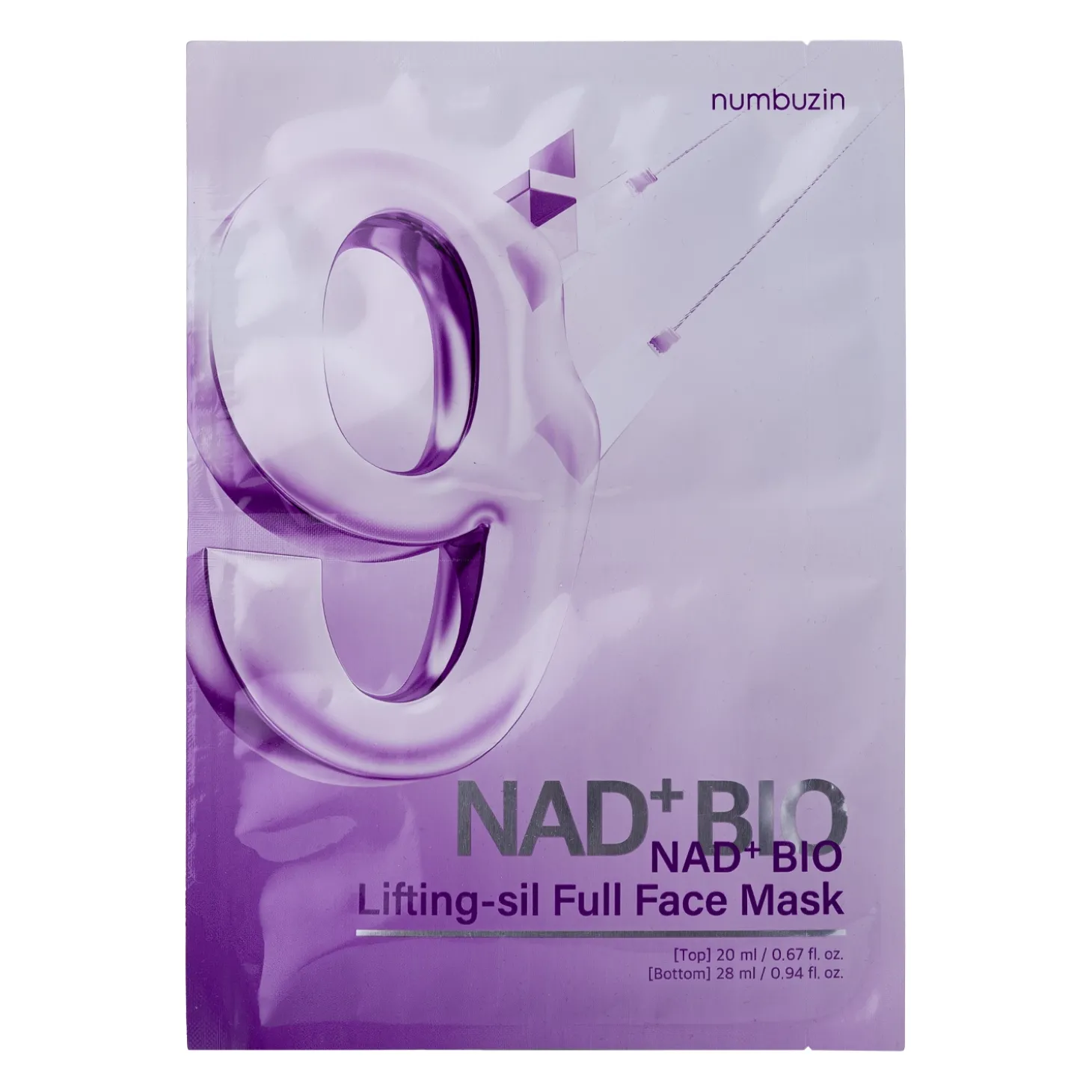 Numbuzin - No.9 NAD Bio Lifting Full Cover Facial Mask - Liftingująca Maska na Twarz Koenzymem NAD - 26ml