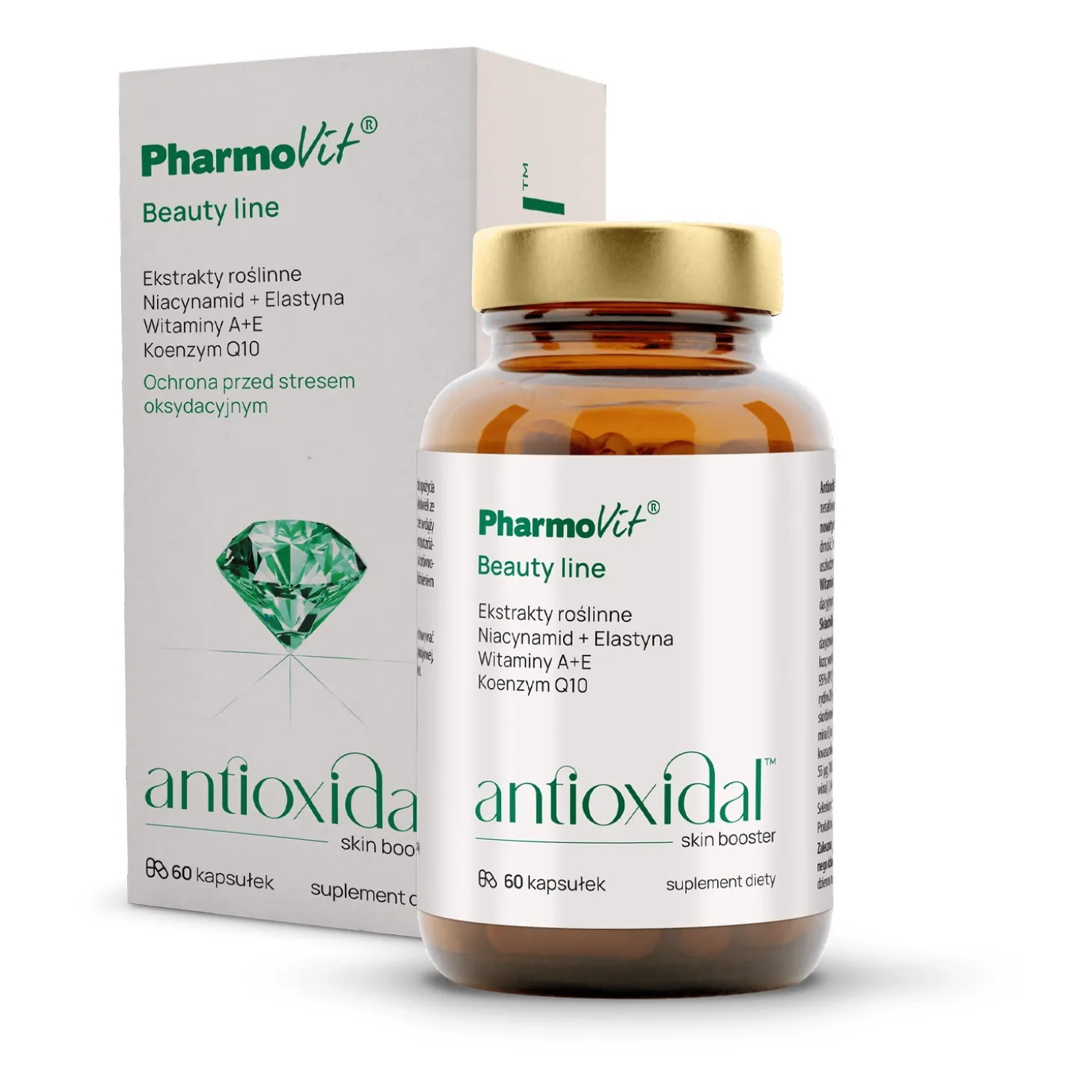Pharmovit - Antioxidal Skin Booster - Suplement Diety Ochrona przed Stresem Antyoksydacyjnym - Kapsułki - 60szt