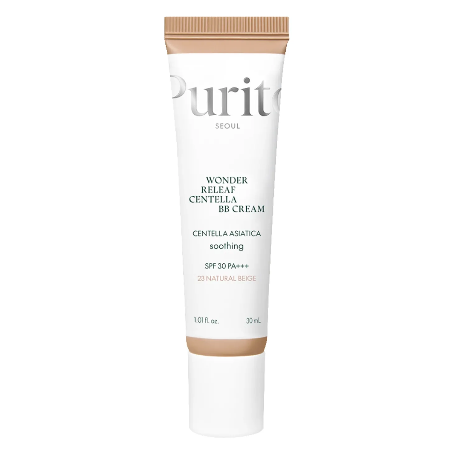Purito Seoul - Wonder Releaf Centella BB Cream SPF 30 PA+++ #23 Natural Beige - Krem BB z Wąkrotą Azjatycką - 30ml