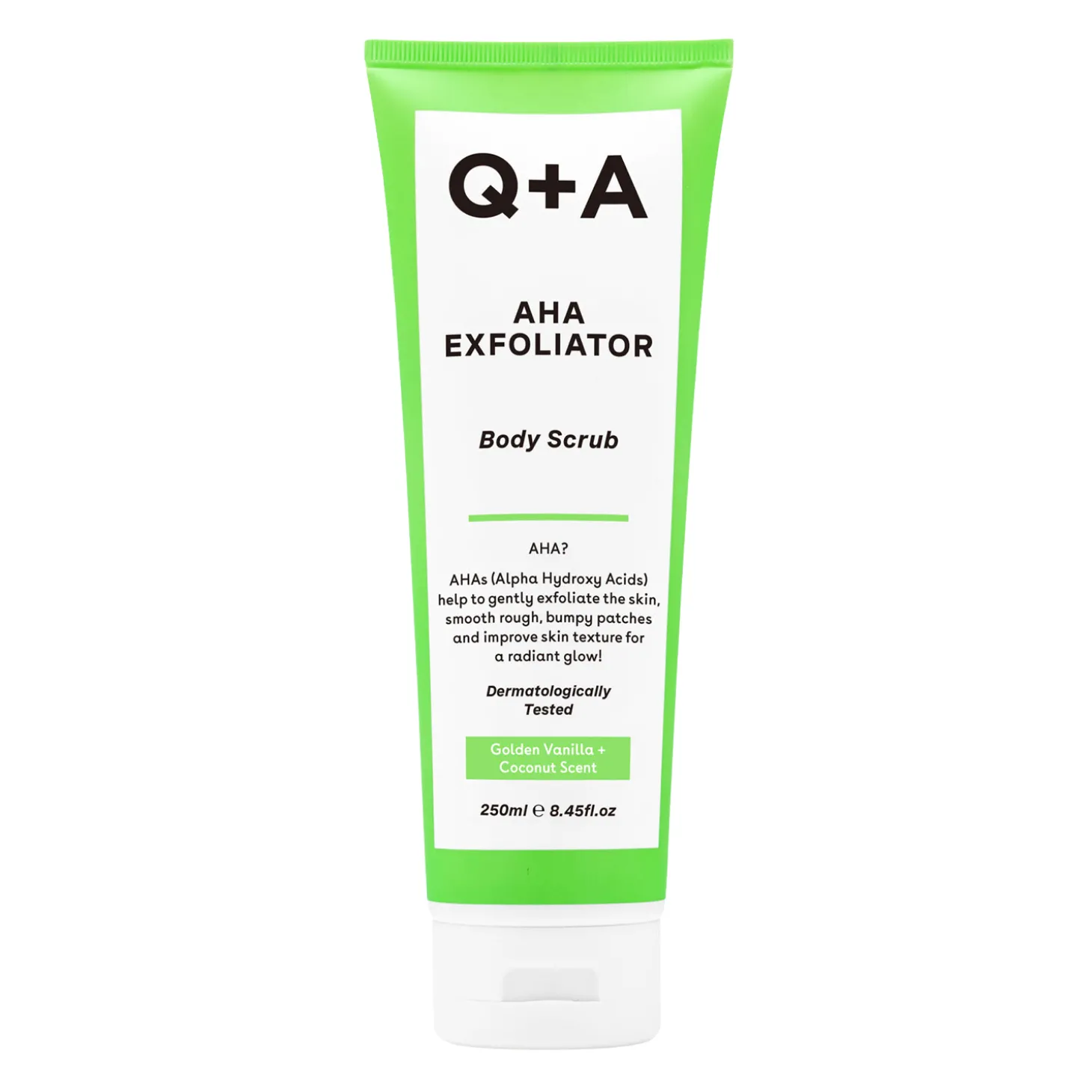 Q+A - AHA Exfoliator Body Scrub - Wygładzający Peeling do Ciała z Kwasami AHA - 250ml