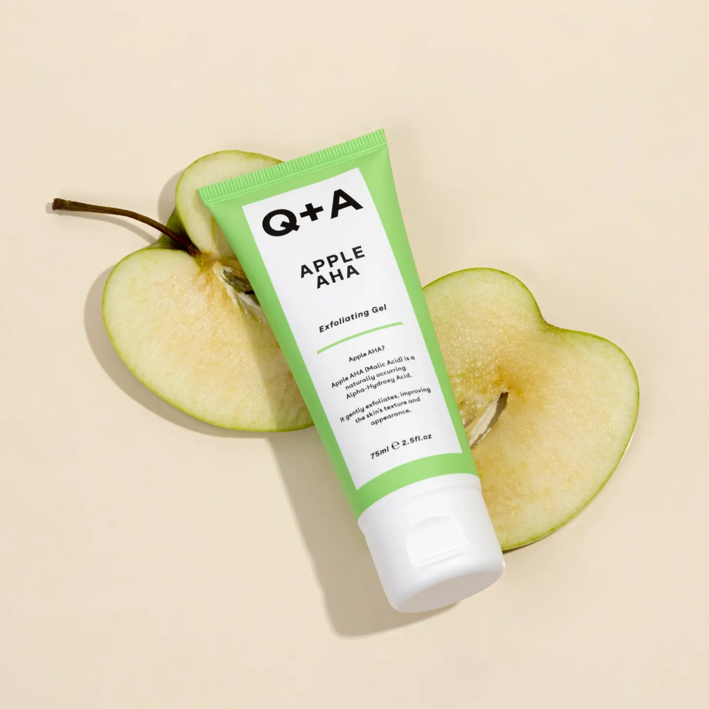 Q+A - Apple AHA - Exfoliating Gel - Żel Eksfoliujący z Kwasem Jabłkowym - 75ml