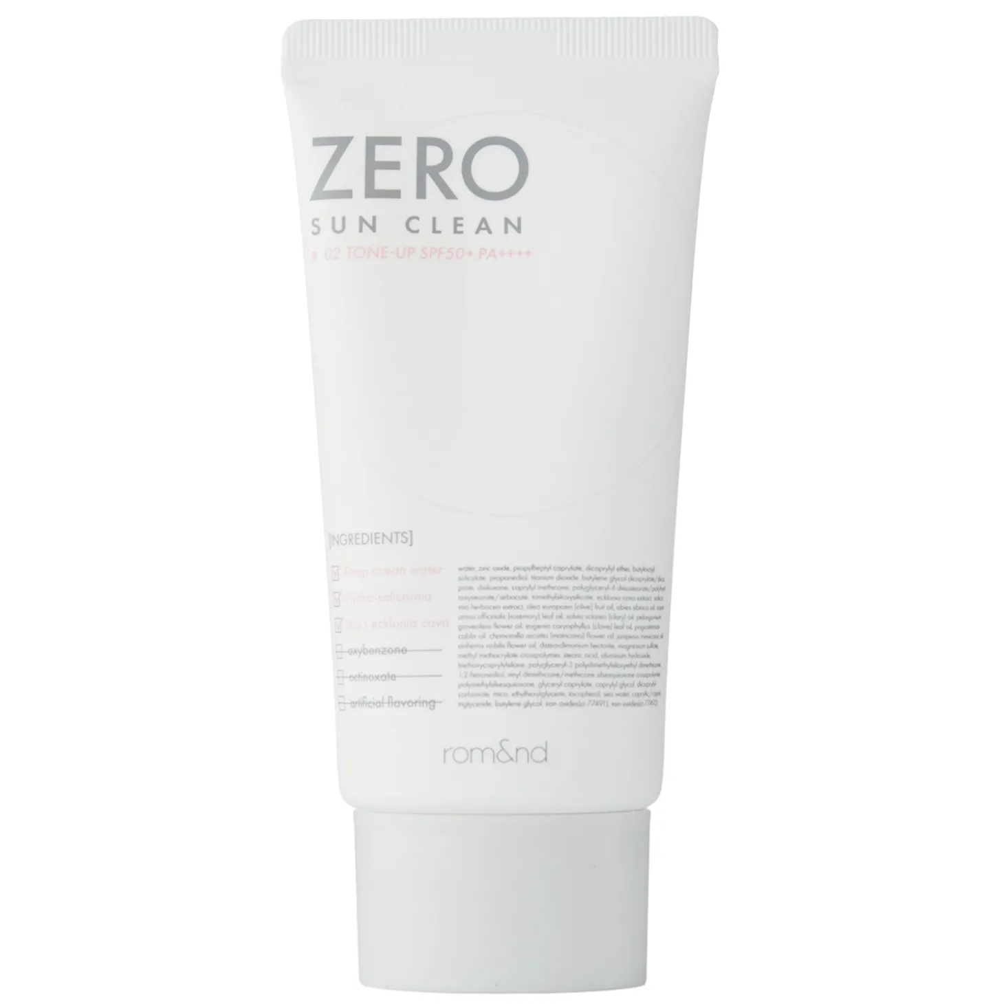 Rom&nd - Zero Sun Clean SPF50+ PA++++ - Lekki Tonujący Krem z Filtrem - 02 Tone Up - 50ml