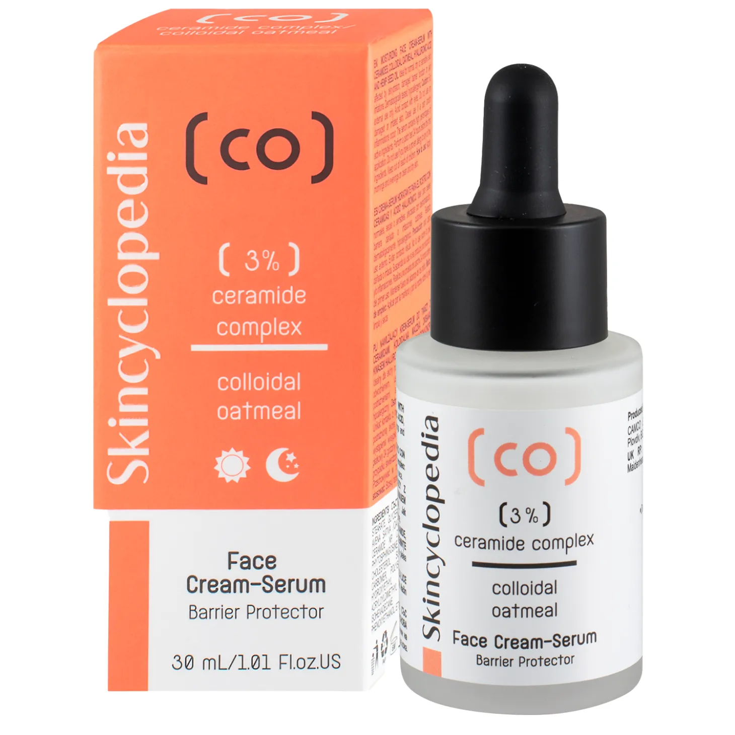 Skincyclopedia - Face Cream-Serum with Ceramide Complex 3% + Colloidal Oatmeal - Kremowe Serum Odbudowujące - 30ml