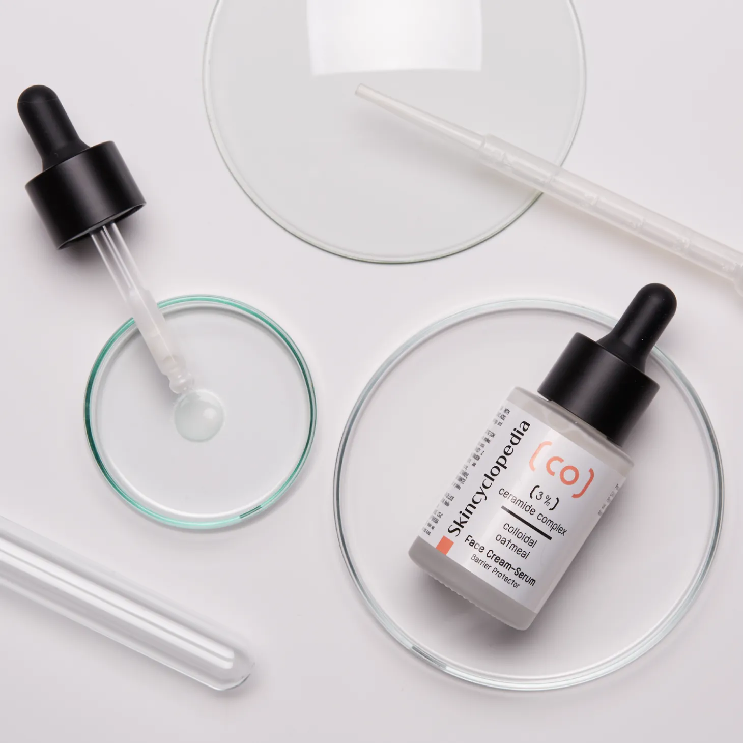 Skincyclopedia - Face Cream-Serum with Ceramide Complex 3% + Colloidal Oatmeal - Kremowe Serum Odbudowujące - 30ml