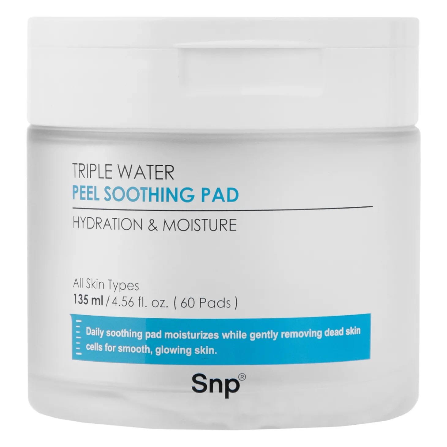 SNP - Triple Water Peel Soothing Pad - Nawilżające Płatki do Twarzy - 60szt/135ml