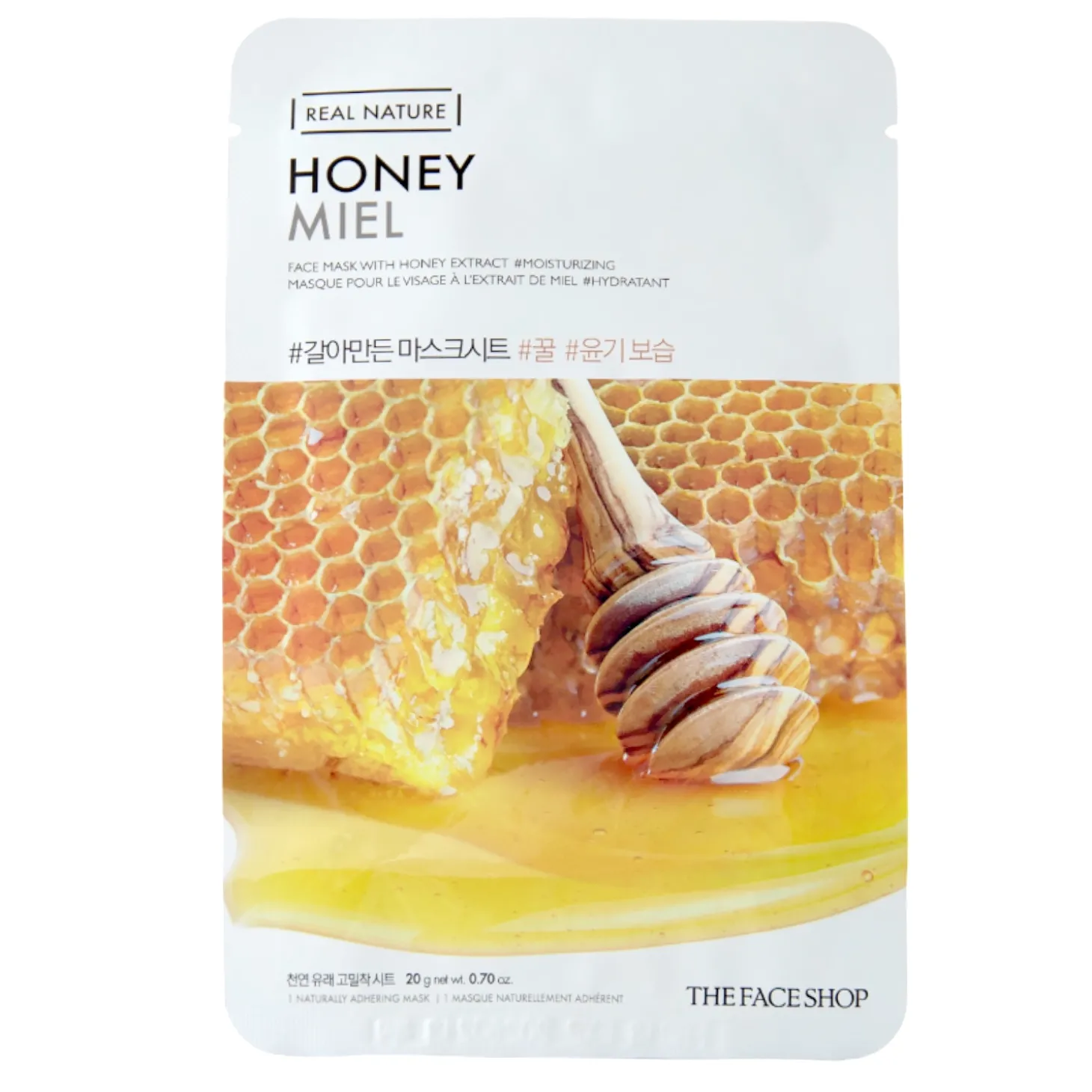 The Face Shop - Natural Mask - Honey - Rozświetlająco-Nawilżająca Maska w Płachcie z Miodem - 20g