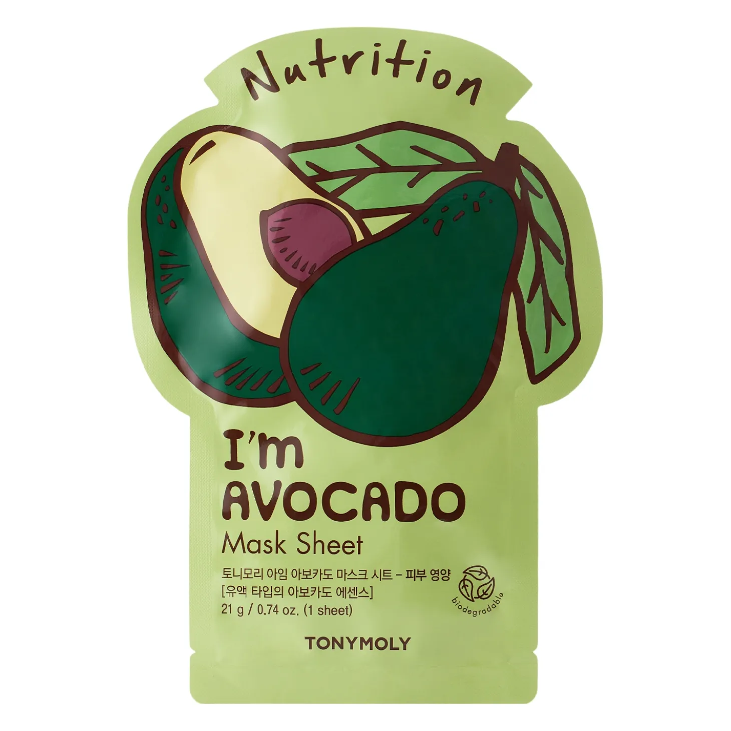 TonyMoly - I`m Real Avocado Mask Sheet Nutrition - Odżywcza Maska do Twarzy w Płachcie - 1szt/21ml