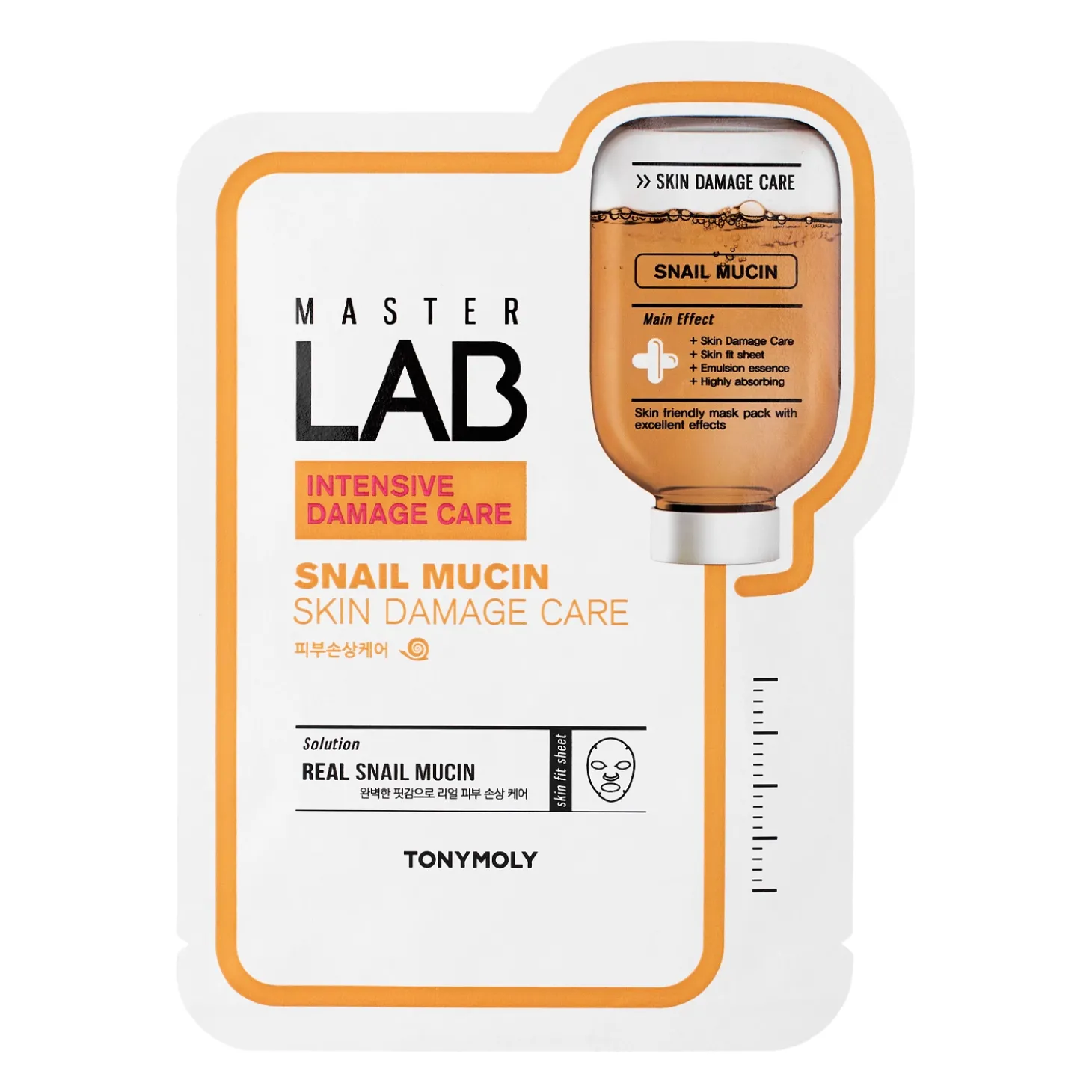 TonyMoly - Master Lab Mask Sheet Snail Mucin - Maska w Płachcie ze Śluzem Ślimaka - 1szt/19g
