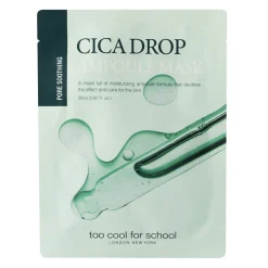 Too Cool for School - Drop Ampoule Mask Sheet Cica Drop Ampoule - Kojąca Maska do Twarzy w Płachcie - 1szt/20g