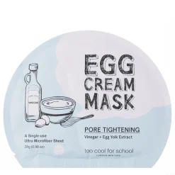 Too Cool for School - Egg Cream Mask Pore Tightening - Maska w Płachcie Zmniejszająca Widoczość Porów - 1szt/28ml