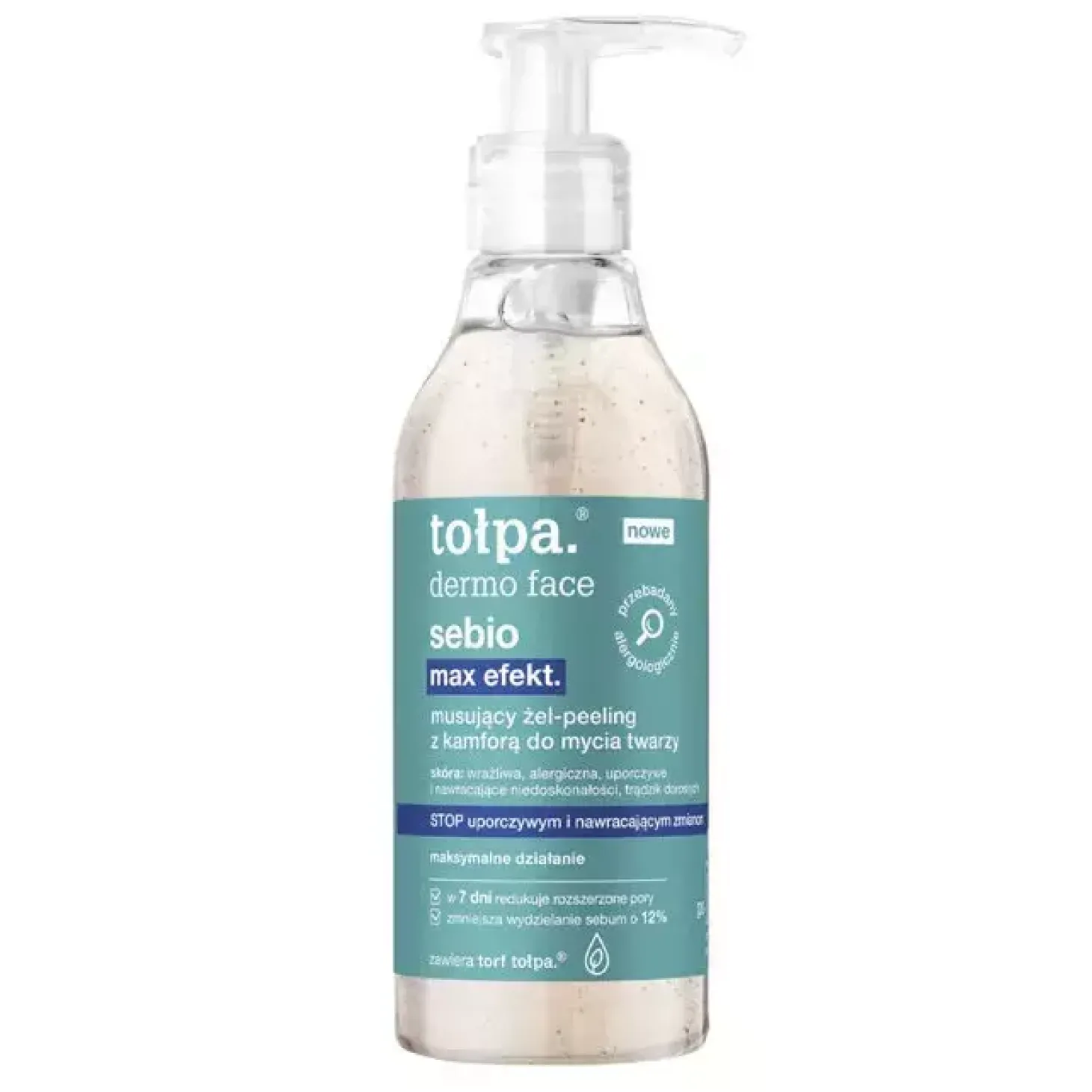 Tołpa - Dermio Face Sebio Max Efekt - Musujący Żel - Peeling z Kamforą do Mycia Twarzy - 195ml