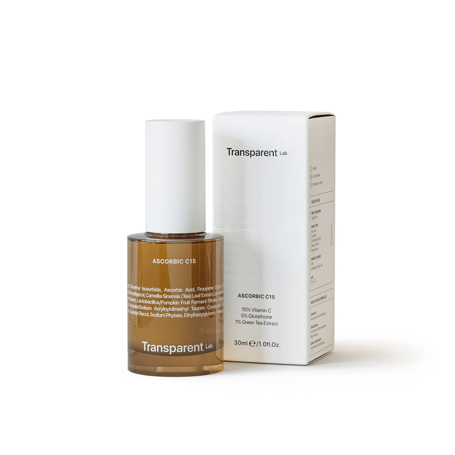 Transparent Lab - Ascorbic C15 - Rozświetlające Serum Przeciwstarzeniowe - 30ml