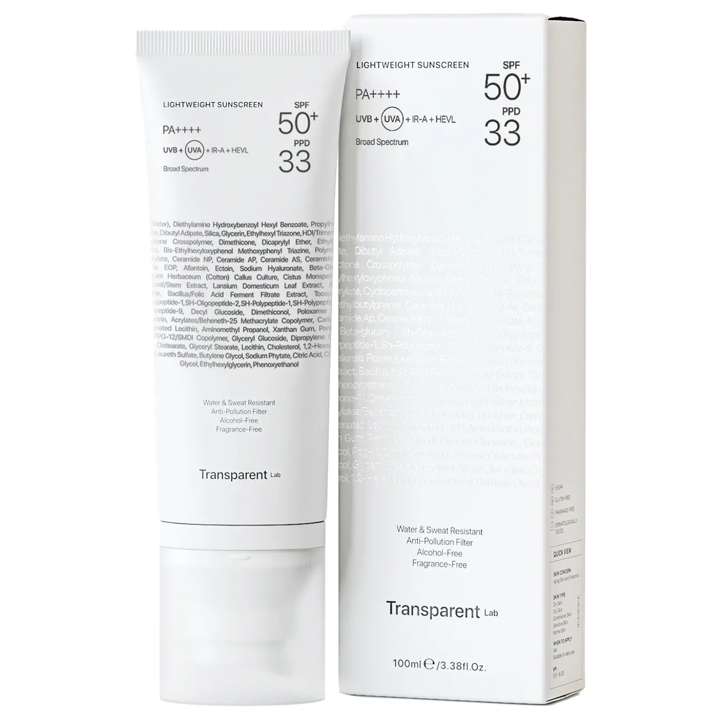 Transparent Lab - Lightweight Sunscreen SPF50+ - Lekki Krem Przeciwsłoneczny - 100ml