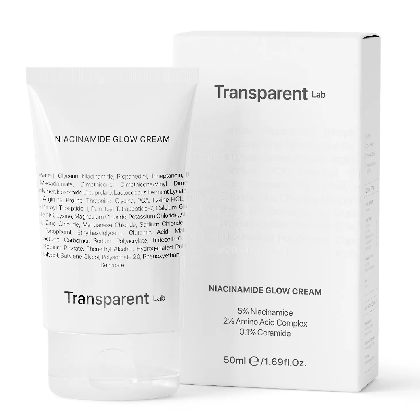 Transparent Lab - Niacinamide Glow Cream - Rozświetlający Krem z Niacynamidem - 50ml