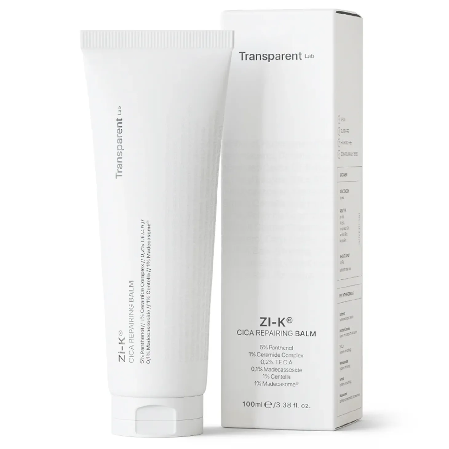 Transparent Lab - ZI-K Cica Repairing Balm - Regenerujący Balsam do Twarzy i Ciała - 100ml