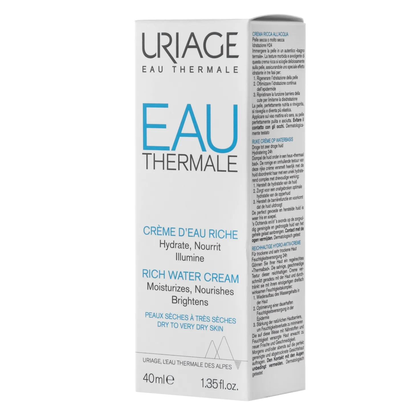 Uriage - Eau Thermale Rich Water Cream - Bogaty Krem Aktywnie Nawilżający - 40ml
