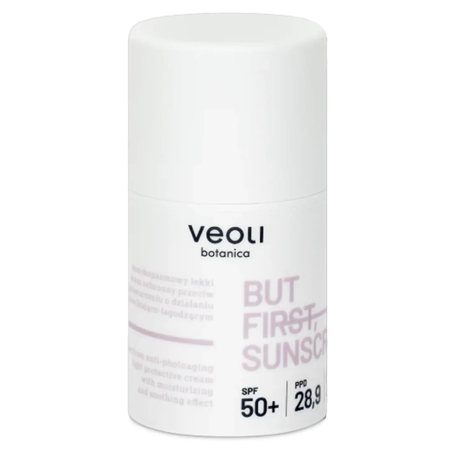 Veoli Botanica - But First, Sunscreen - Szerokopasmowy Lekki Krem Ochronny Przeciw Fotostarzeniu o Działaniu Nawilżająco-Łagodzącym - 50ml