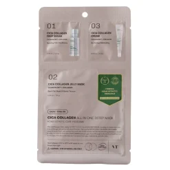 VT Cosmetics - CICA Collagen All In One 3 Step Mask - Nawilżająco-Regenerująca Maska do Twarzy w Płachcie - 1,5g+1,5g+25g