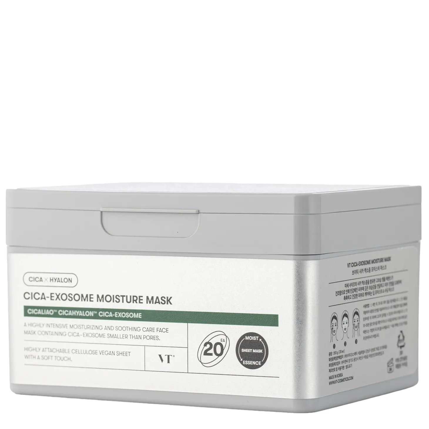 VT Cosmetics - CICA Exosome Moisture Mask - Zestaw Nawilżających Masek do Twarzy w Płachcie - 20szt/350ml