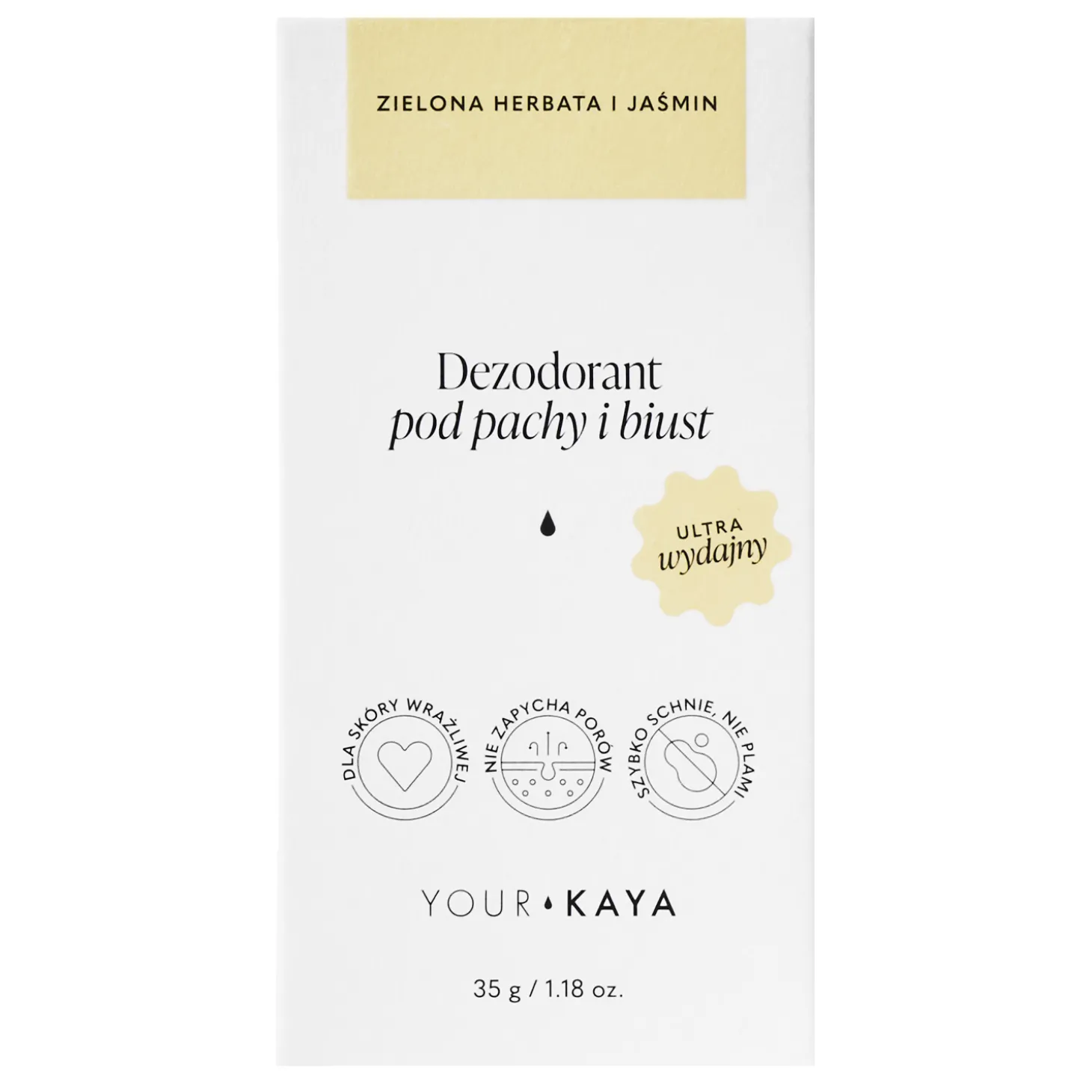 Your Kaya - Dezodorant pod Pachy i Biust - Zielona Herbata i Jaśmin - 35g